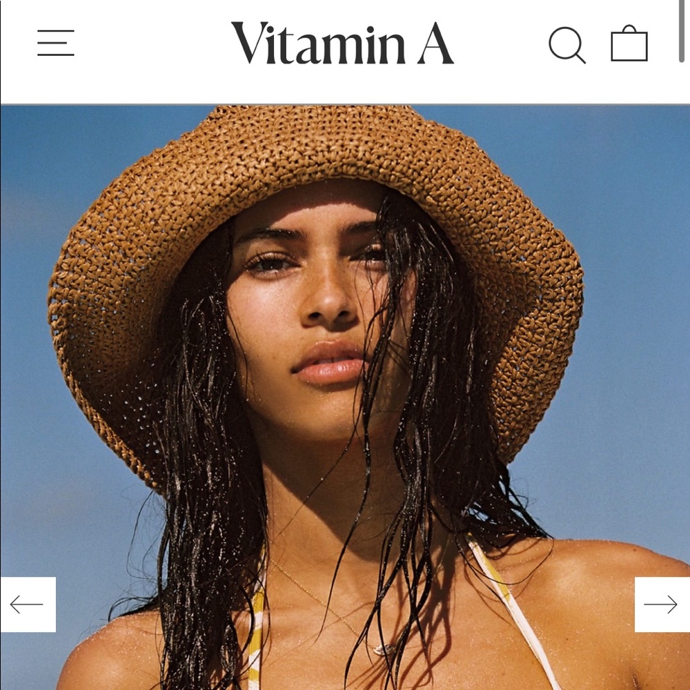 Vitamin A Cannes straw bucket hat in Carmel